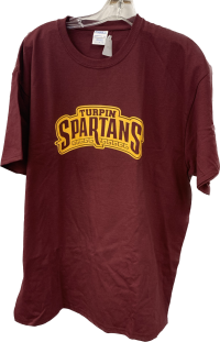 Turpin Spartan Logo Maroon 100% Cotton Tee